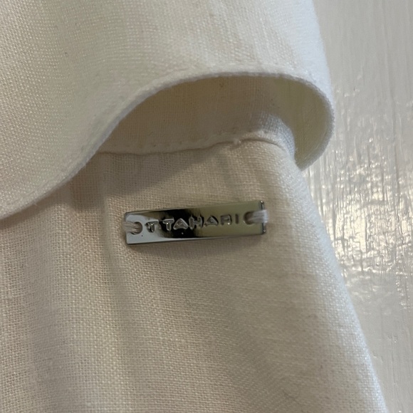 NWT - T Tahari Chic White Belted A-Line Linen Blend Lined Skirt - Picture 8 of 9